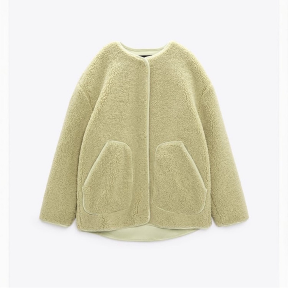Zara Sage Popcorn Sherpa Jacket - Picture 4 of 4